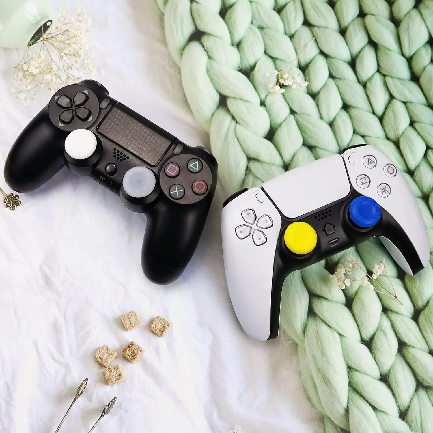 12pcs Joystick Grip for Ps5 Ps4 Controller, Silicone Thumb Grips Caps Cover Analog Stick for Playstation 5, Playstation 4 Controller, Xbox 360, Xbox One Controller (C)