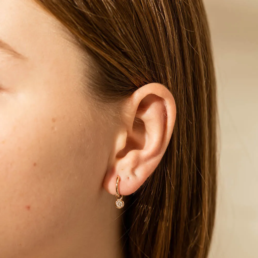18ct Rose Gold Diamond Natalia Hoop Earrings