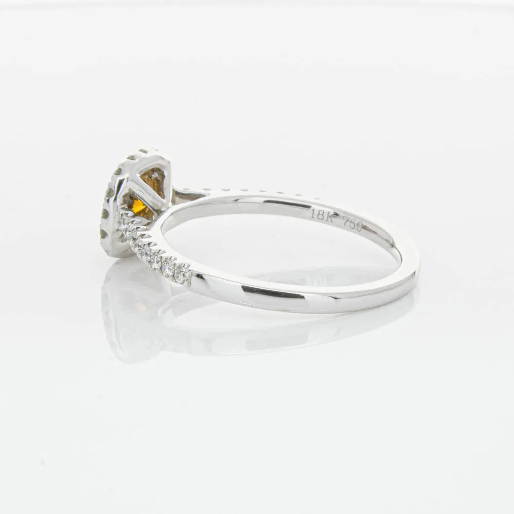 18ct White & Rose Gold Yellow Diamond Ring