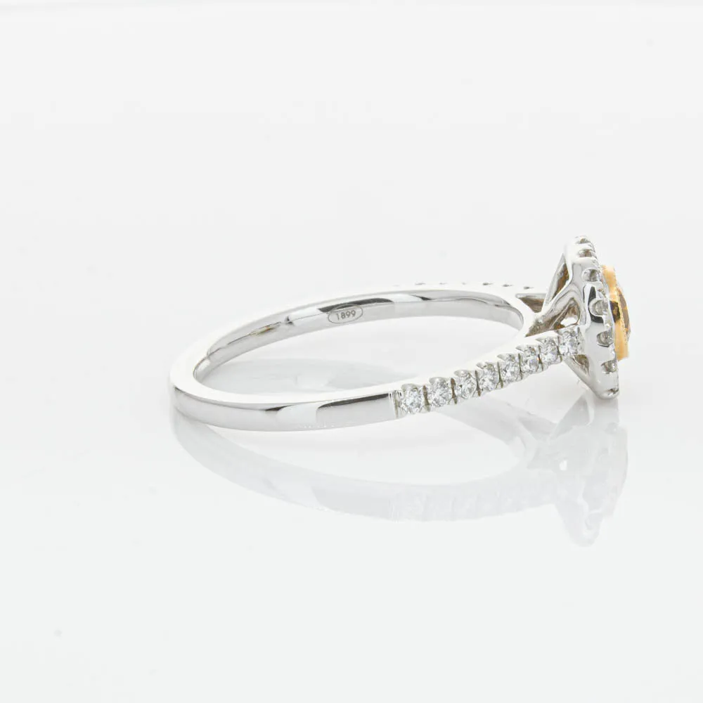 18ct White & Rose Gold Yellow Diamond Ring