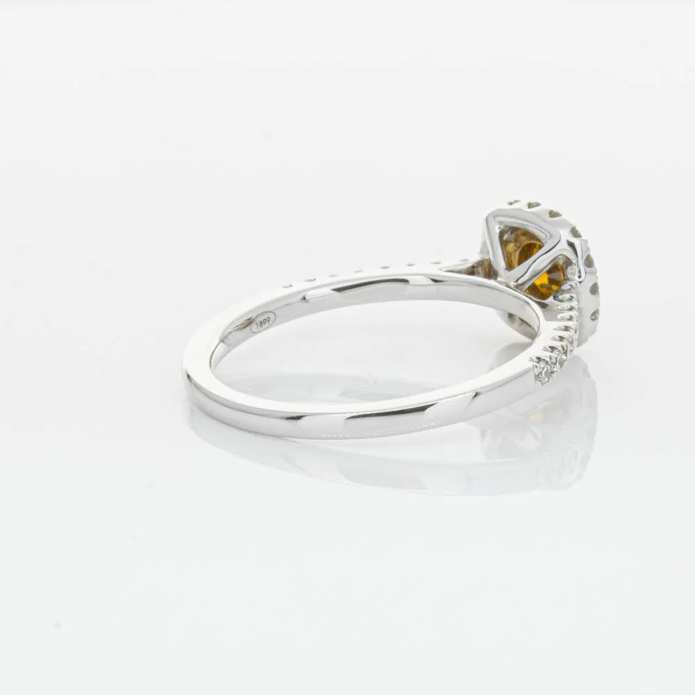 18ct White & Rose Gold Yellow Diamond Ring