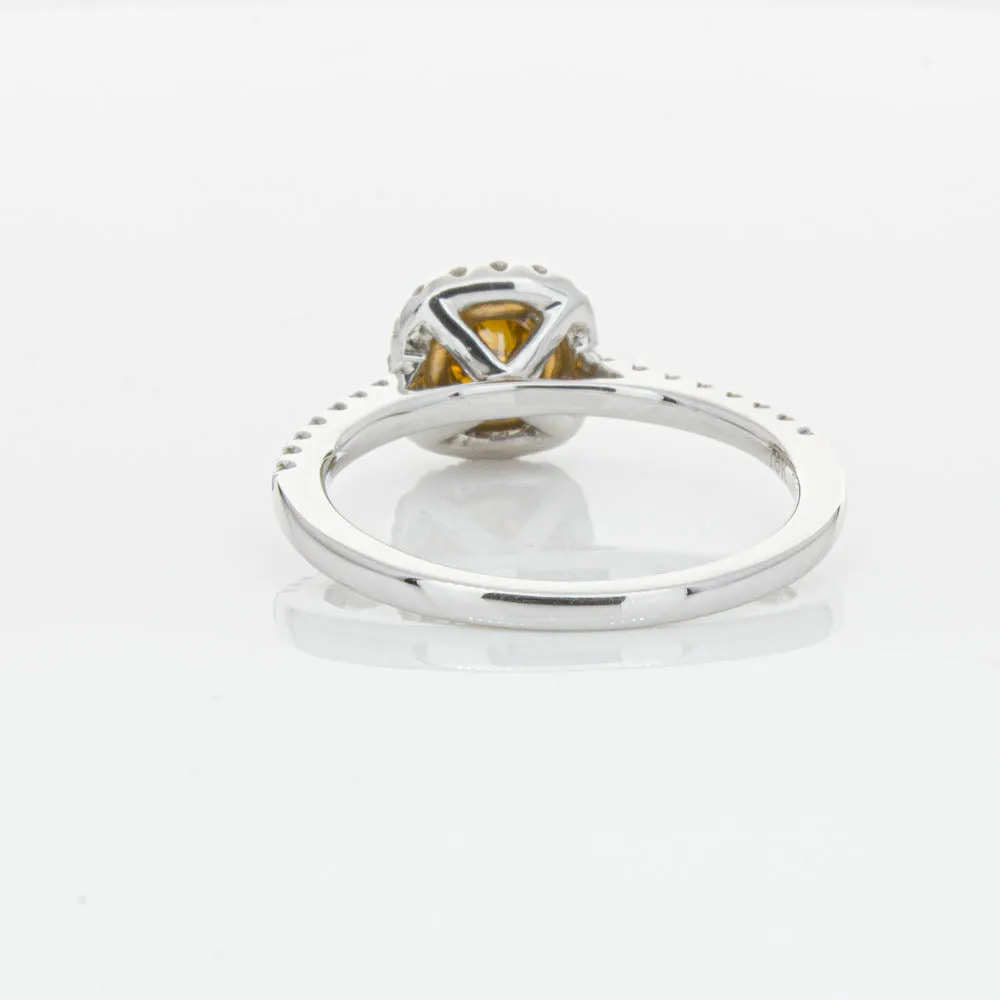 18ct White & Rose Gold Yellow Diamond Ring