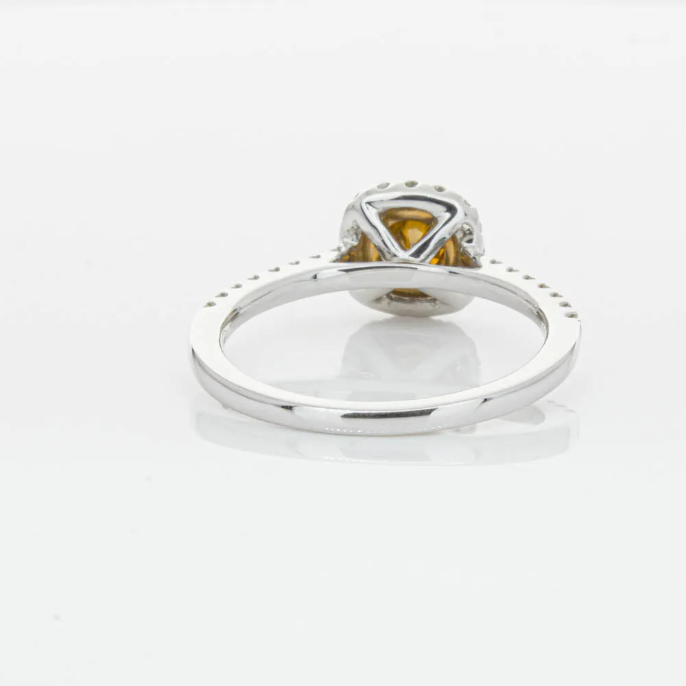 18ct White & Rose Gold Yellow Diamond Ring