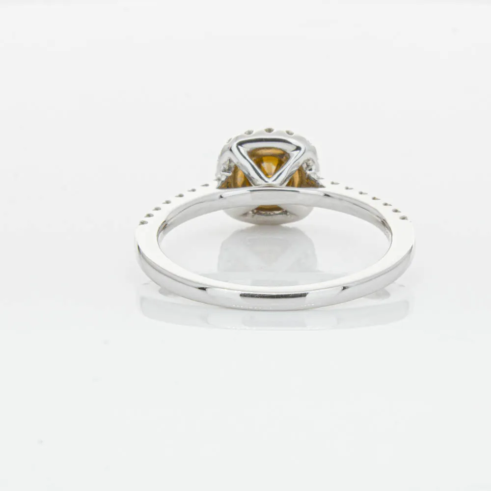 18ct White & Rose Gold Yellow Diamond Ring