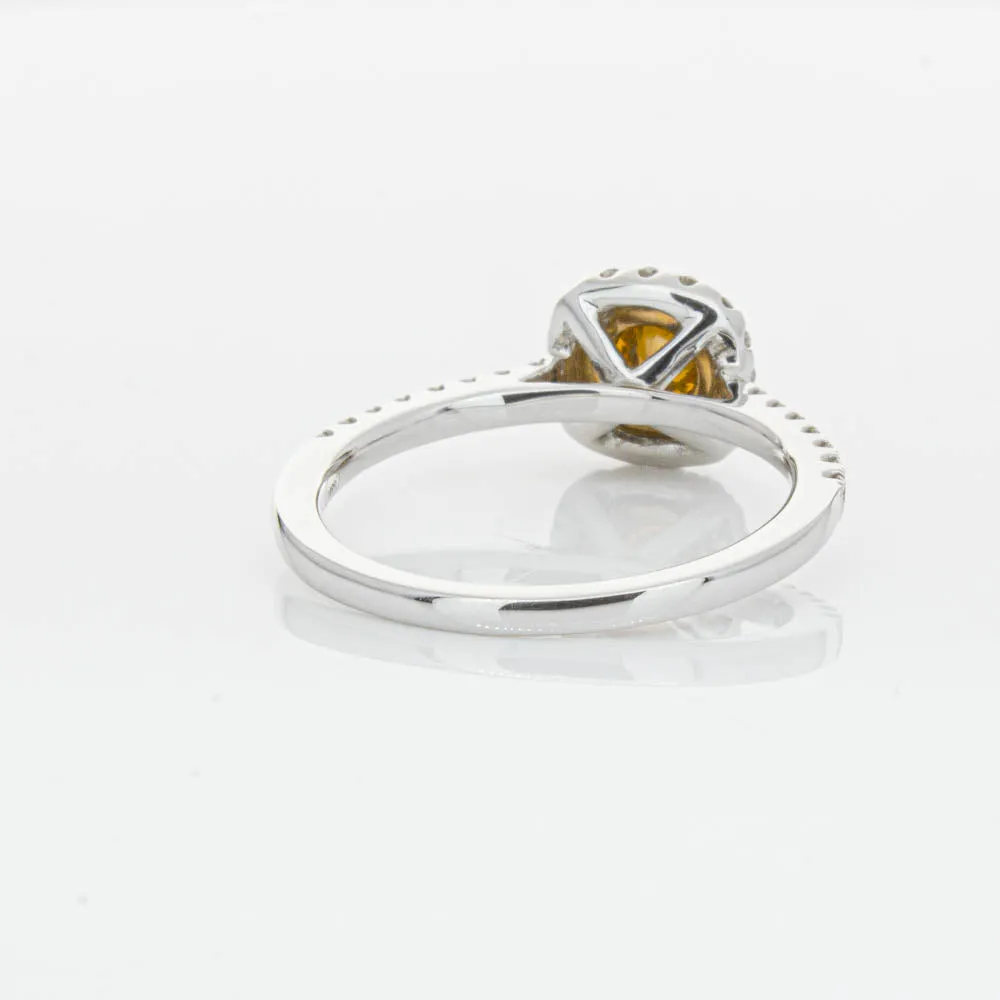 18ct White & Rose Gold Yellow Diamond Ring