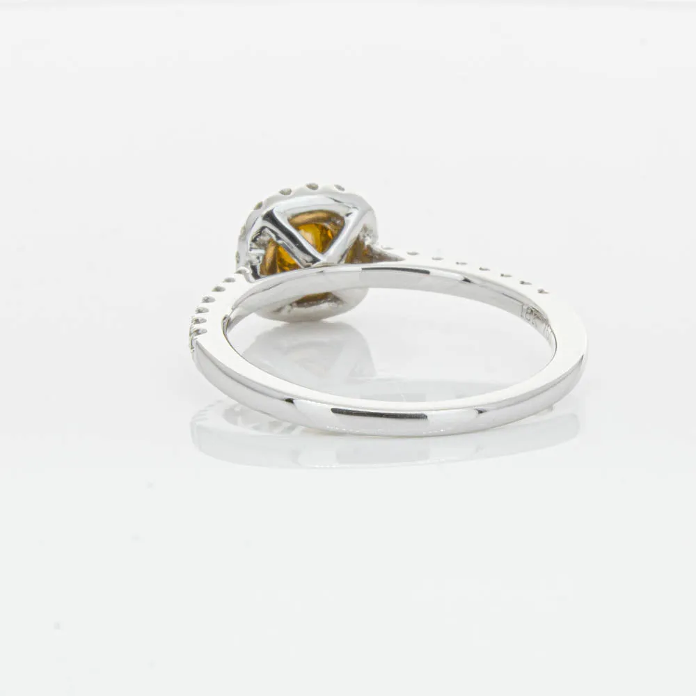 18ct White & Rose Gold Yellow Diamond Ring
