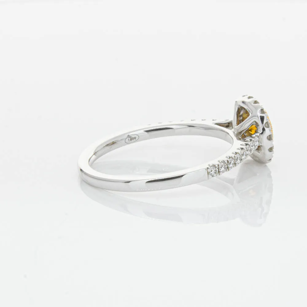 18ct White & Rose Gold Yellow Diamond Ring