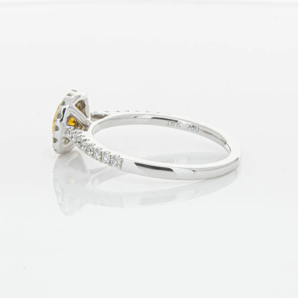 18ct White & Rose Gold Yellow Diamond Ring