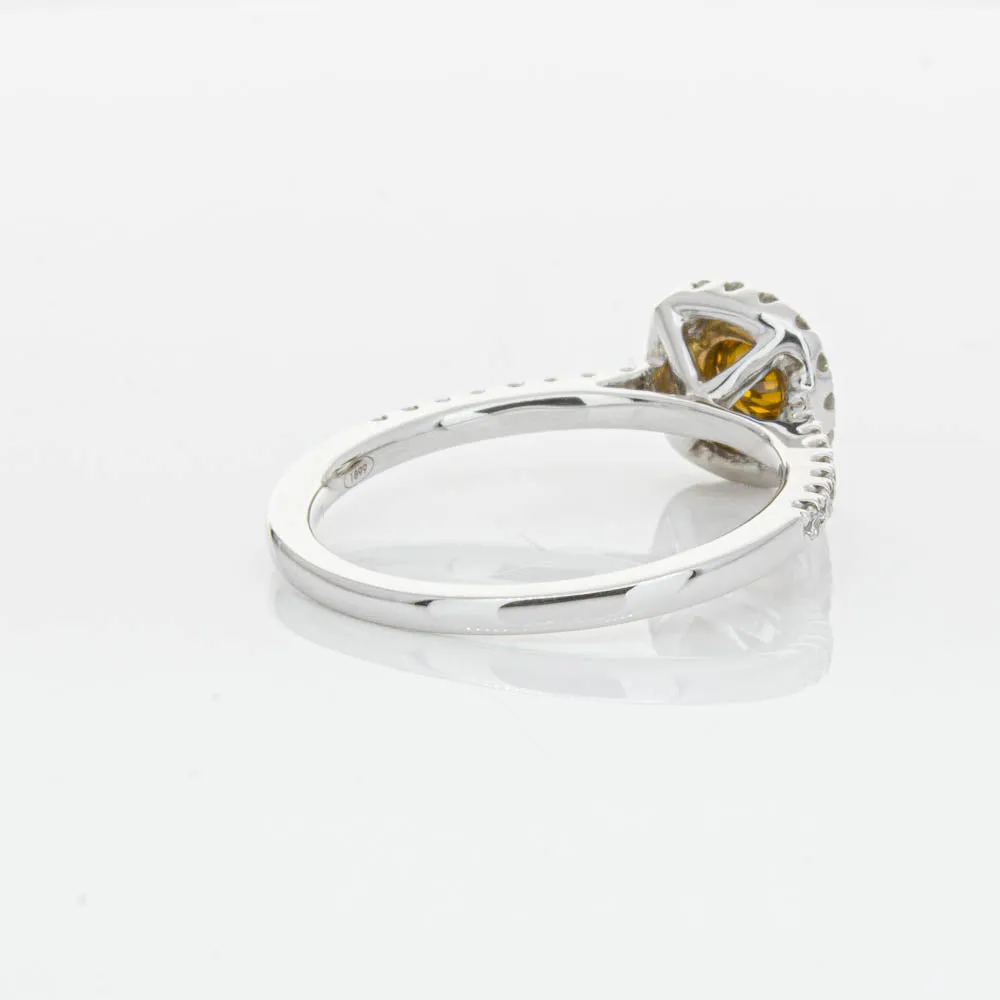 18ct White & Rose Gold Yellow Diamond Ring