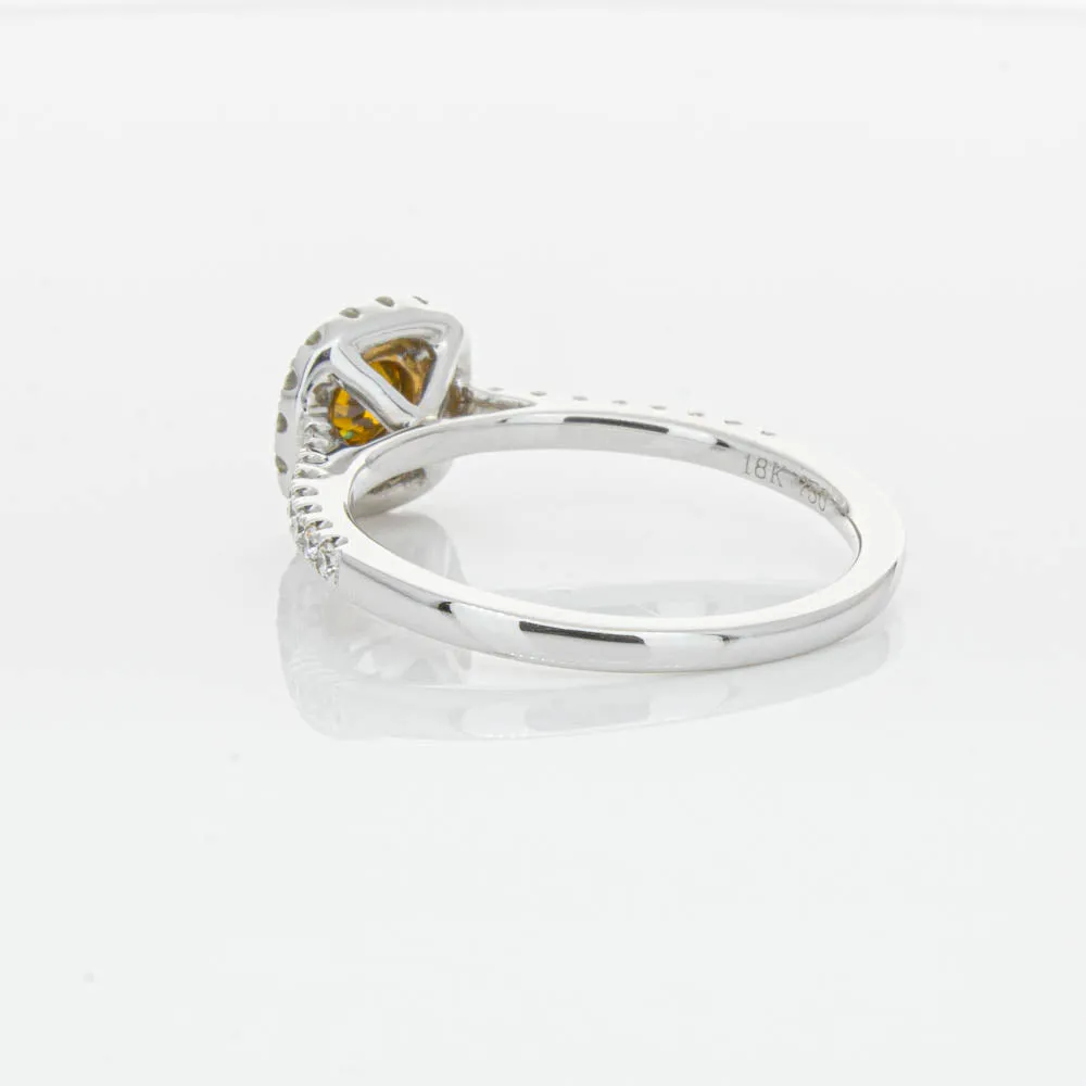 18ct White & Rose Gold Yellow Diamond Ring