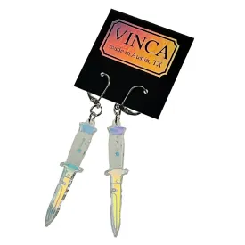 A KNIFE LESS ORDINARY EARRINGS IRIDESCENT