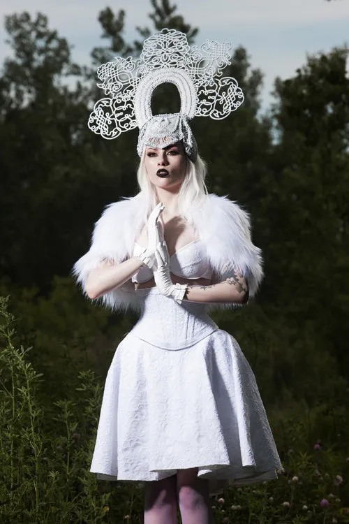 Angled Lace overlay underbust corset