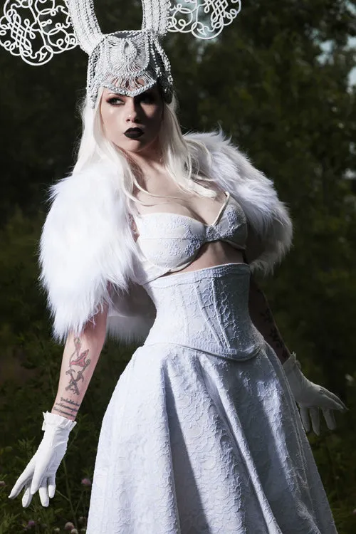 Angled Lace overlay underbust corset