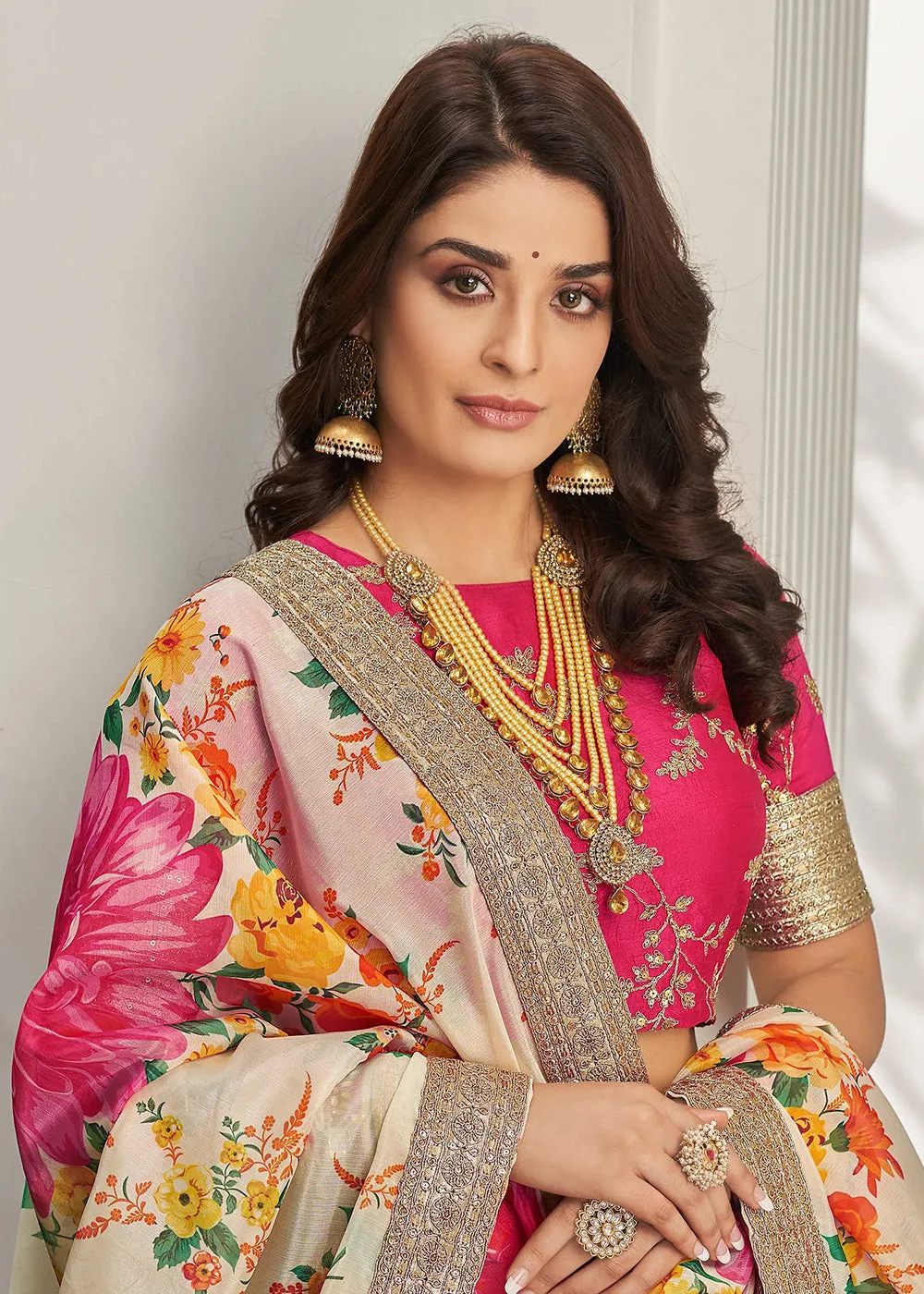 Appealing Green & Pink Art Silk Embroidery Wedding Lehenga Choli