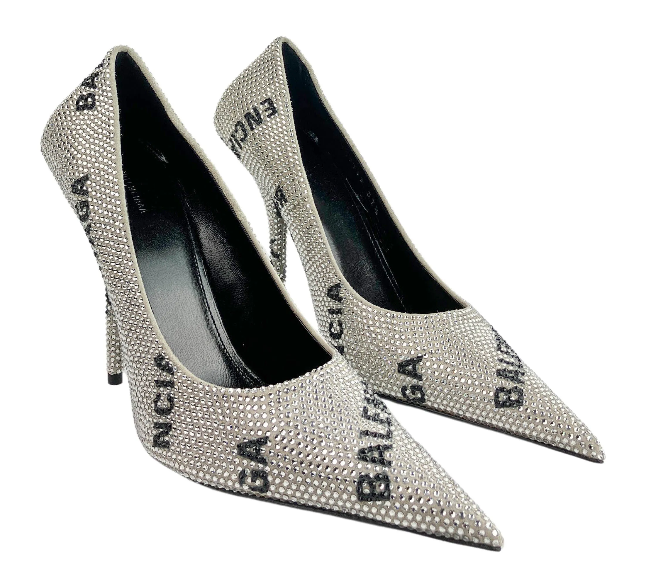 Balenciaga Crystal Embellished Pumps Grey/Black