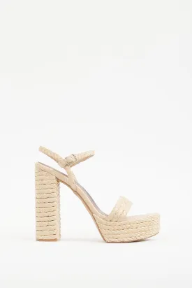 Beige Yachty Braided Platform Heel