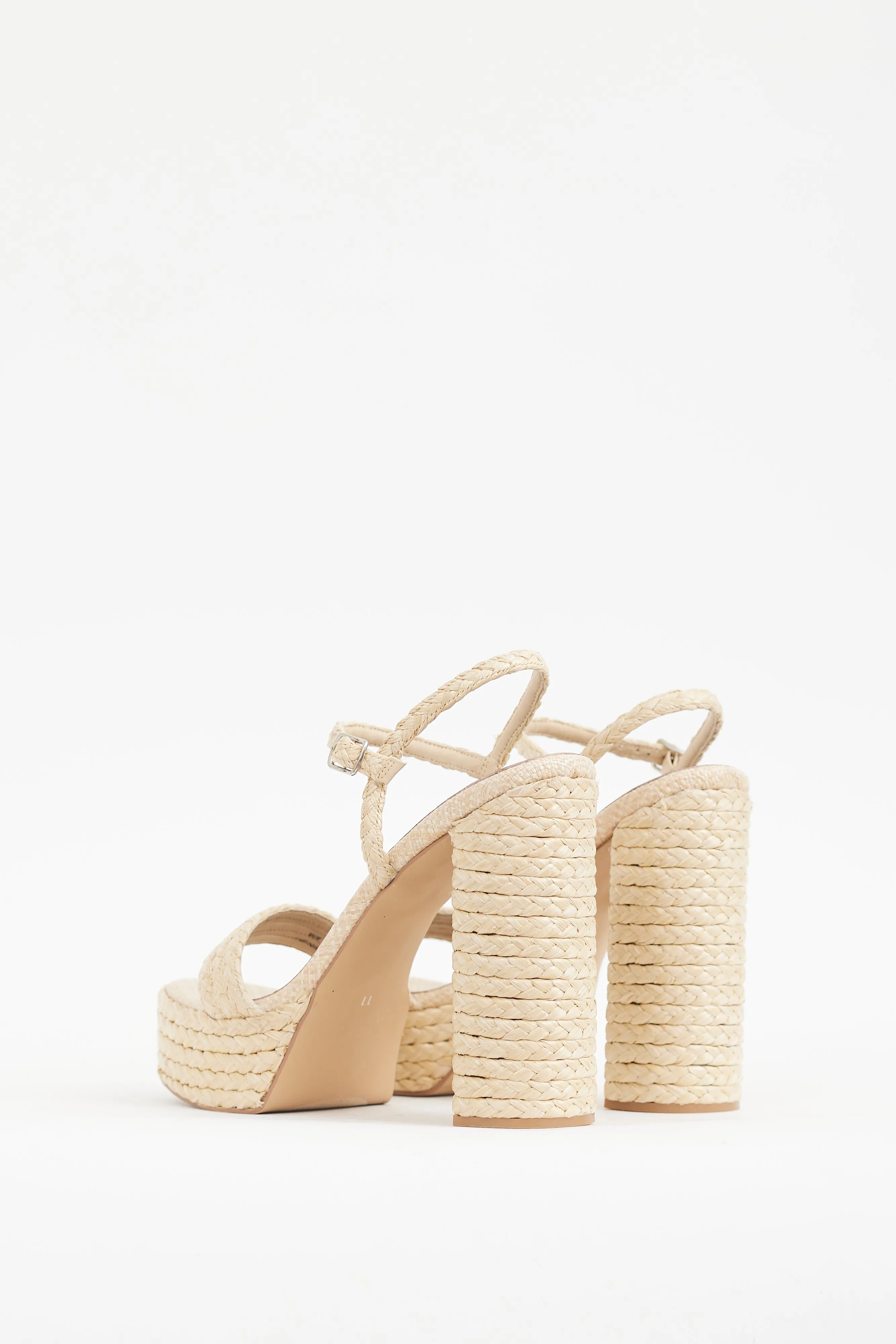 Beige Yachty Braided Platform Heel