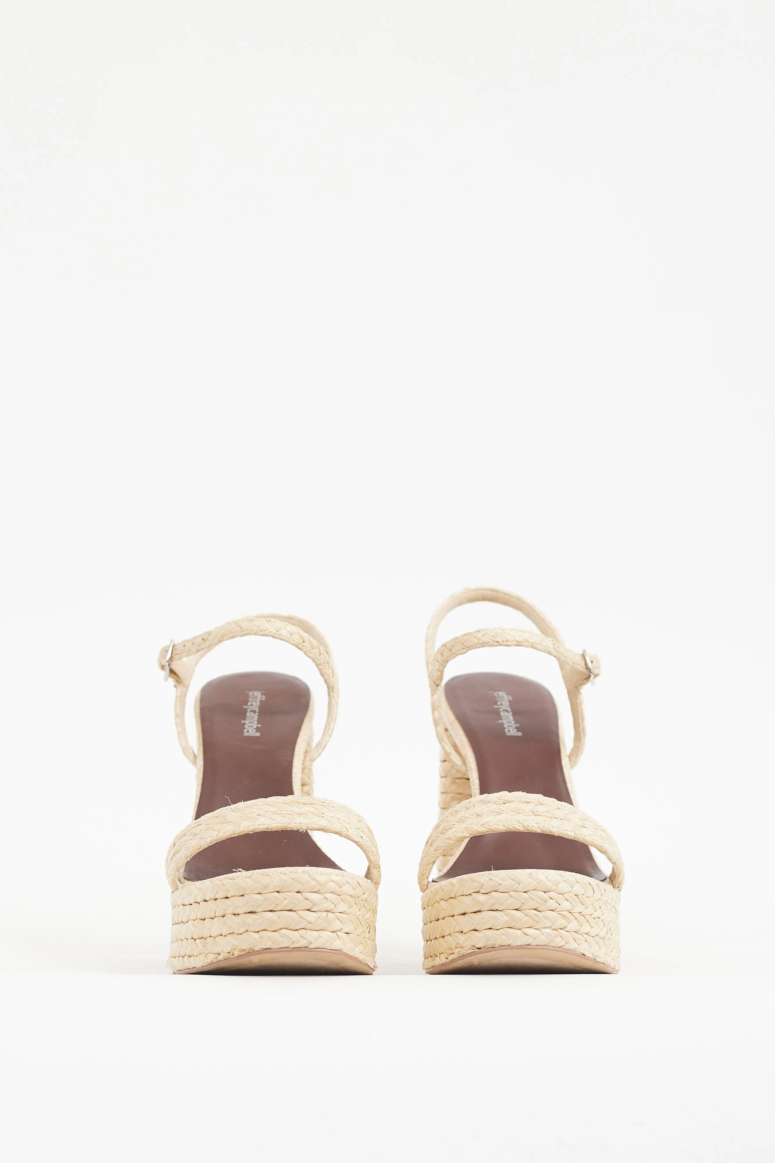 Beige Yachty Braided Platform Heel