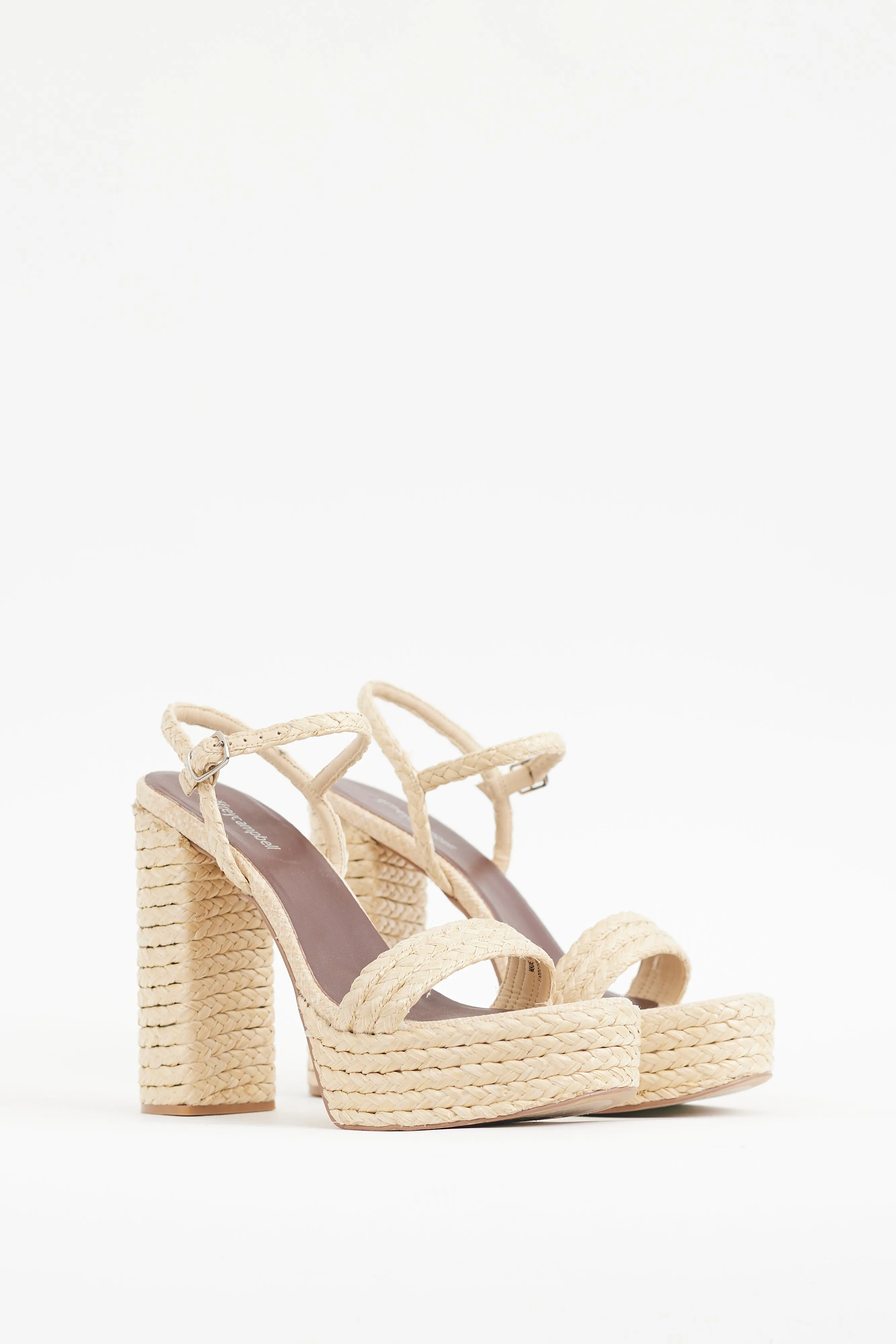 Beige Yachty Braided Platform Heel