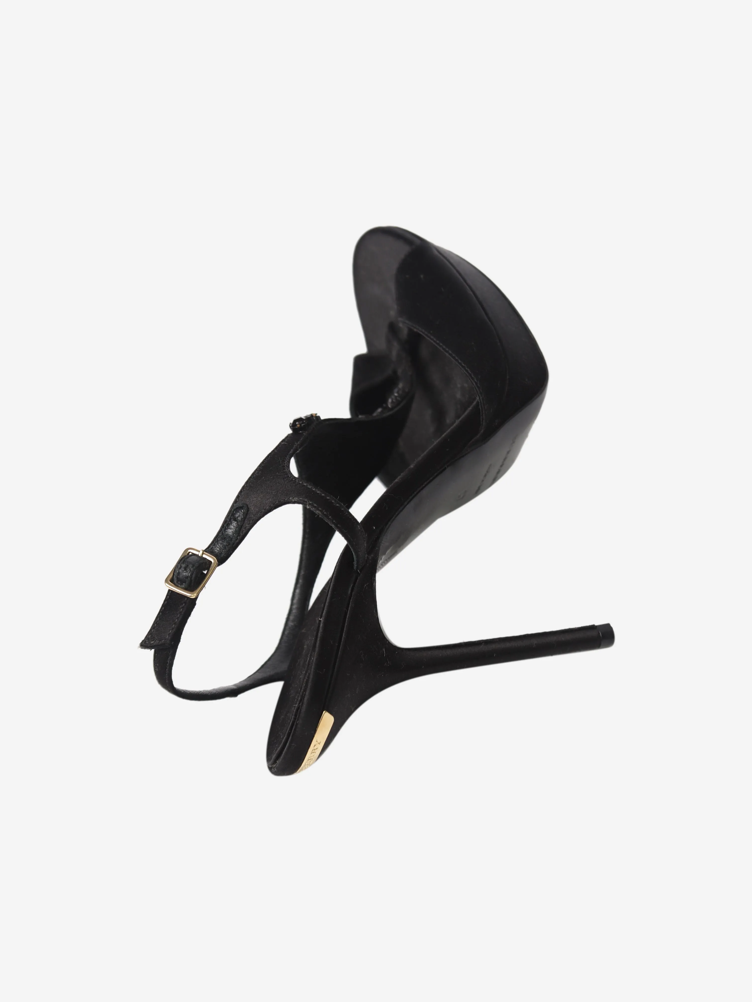 Black embellished T-strap heels - size EU 37