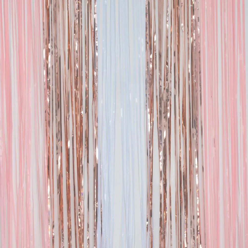 Blush Rose Gold Mix Shimmer Foil Curtain / Balloon Tassel