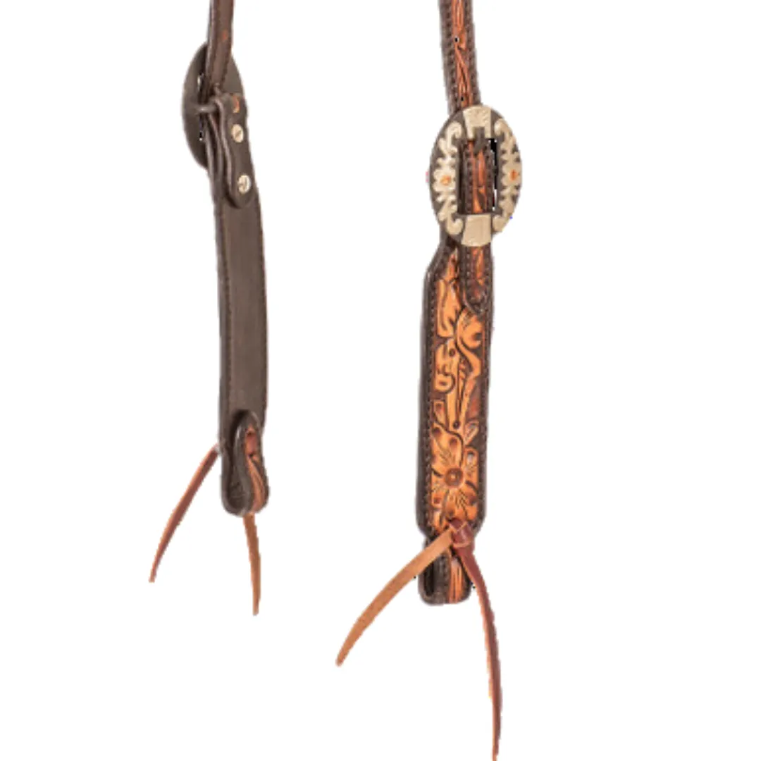 Cashel Two Tone Floral Slip Ear Headstall