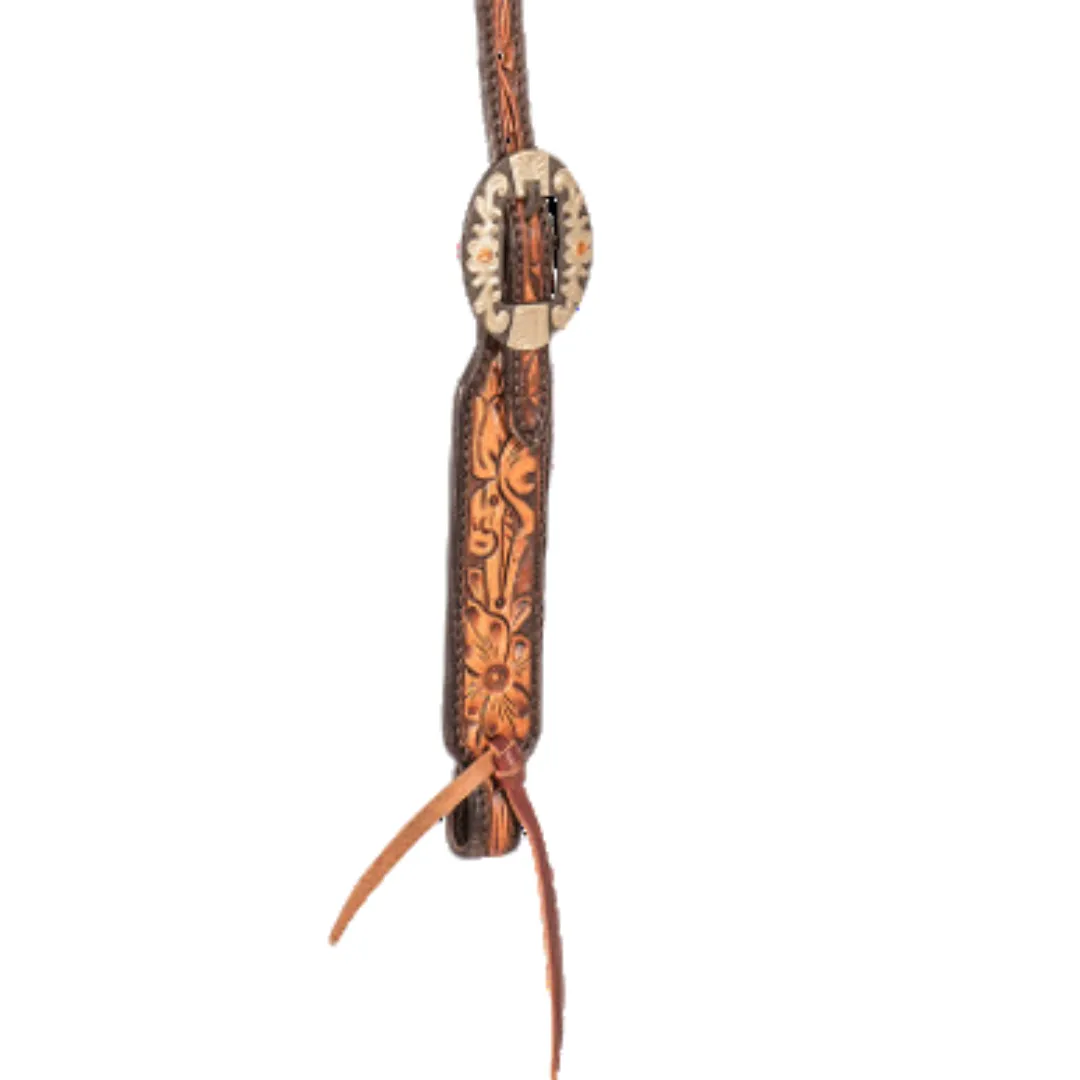 Cashel Two Tone Floral Slip Ear Headstall
