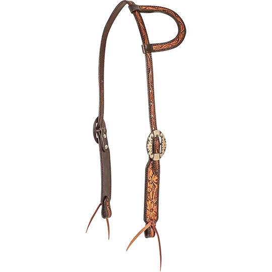 Cashel Two Tone Floral Slip Ear Headstall