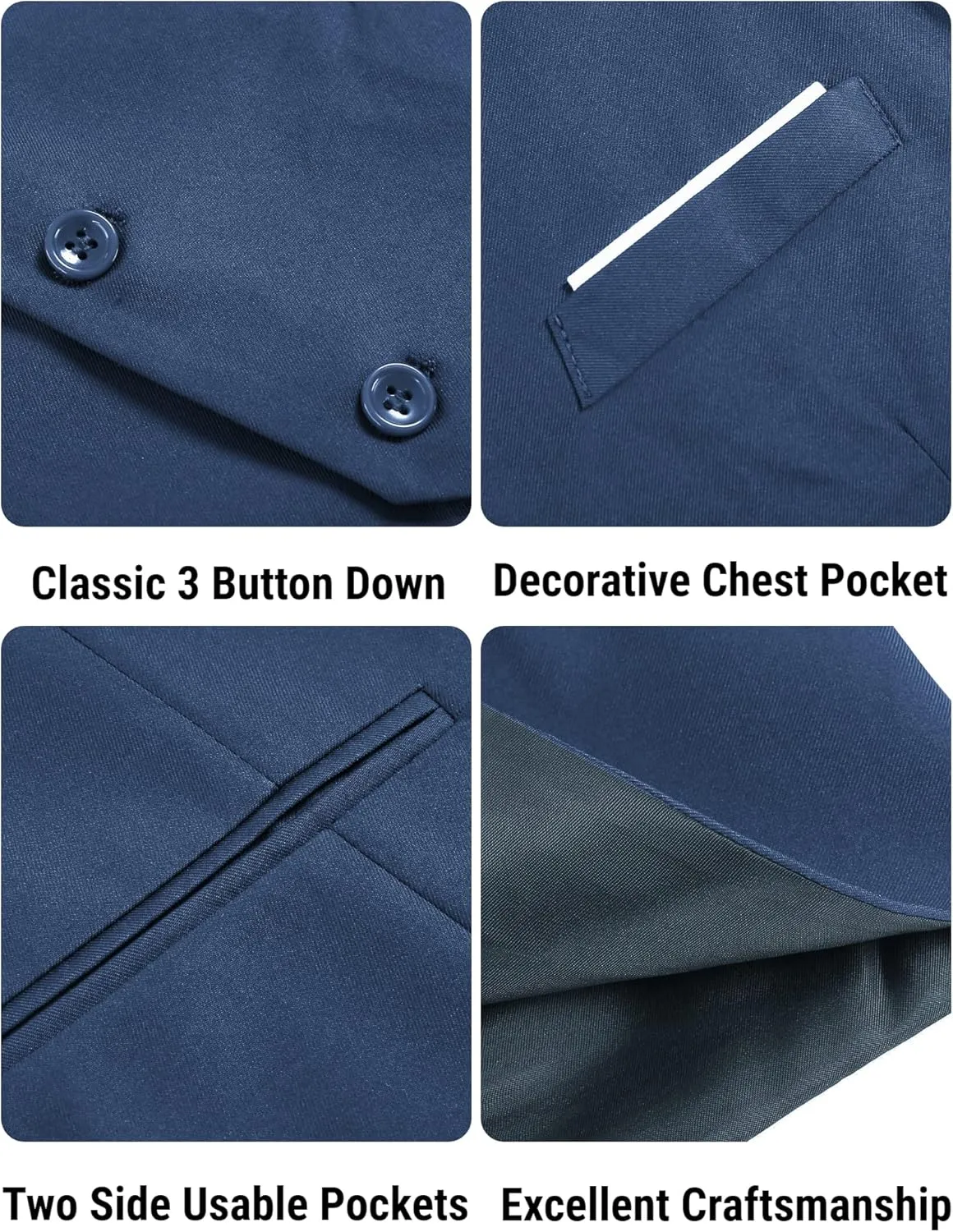 COOFANDY Men's Suit Vest Slim Fit Formal Dress Waistcoat Casual Business Vests for Suit or Tuxedo