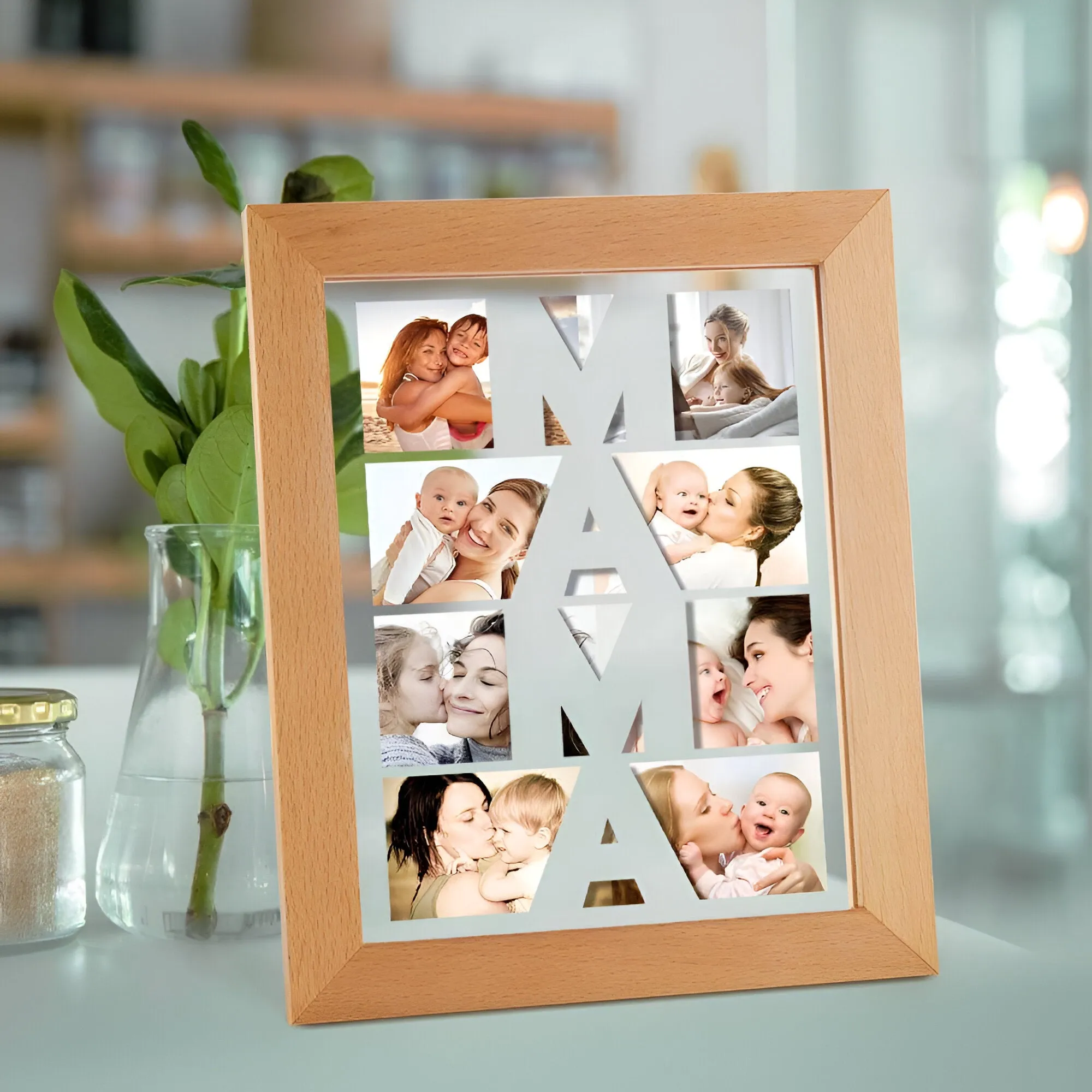 Custom Photo MAMA Wooden Frame Night Light