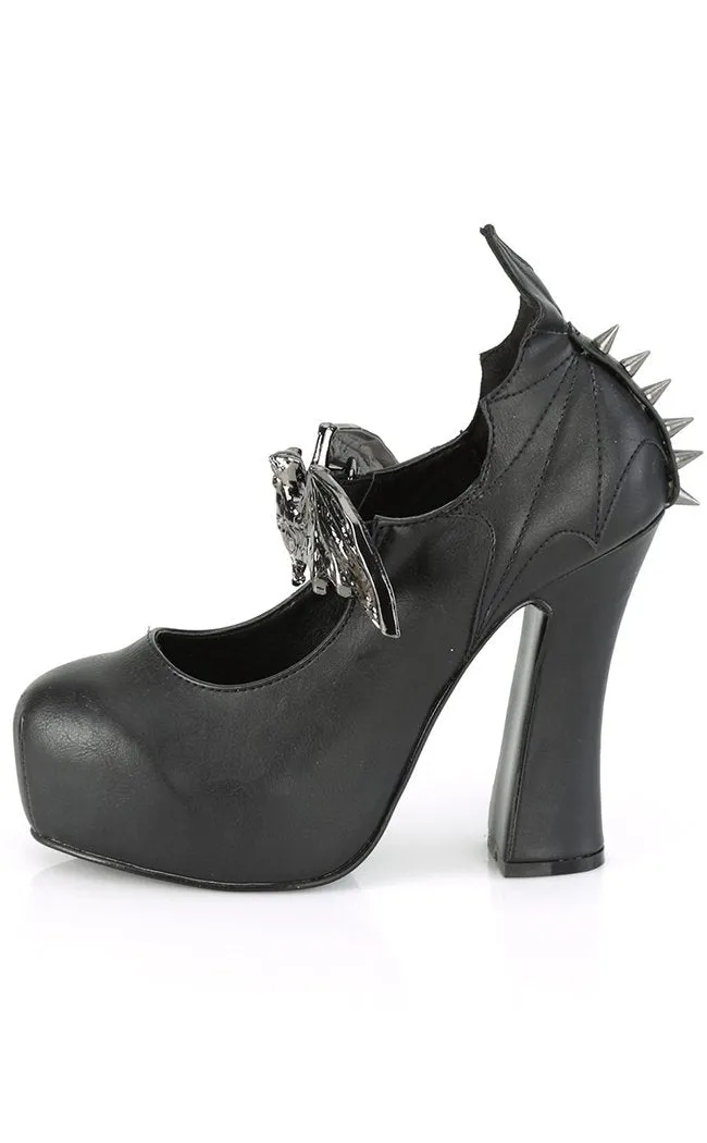DEMON-18 Black Mary Jane Heels