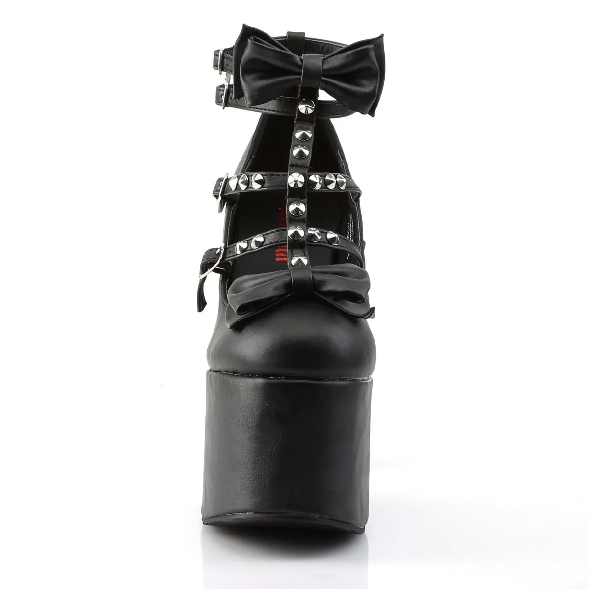Demonia TORMENT-600 | Black Vegan Leather Platform Heels