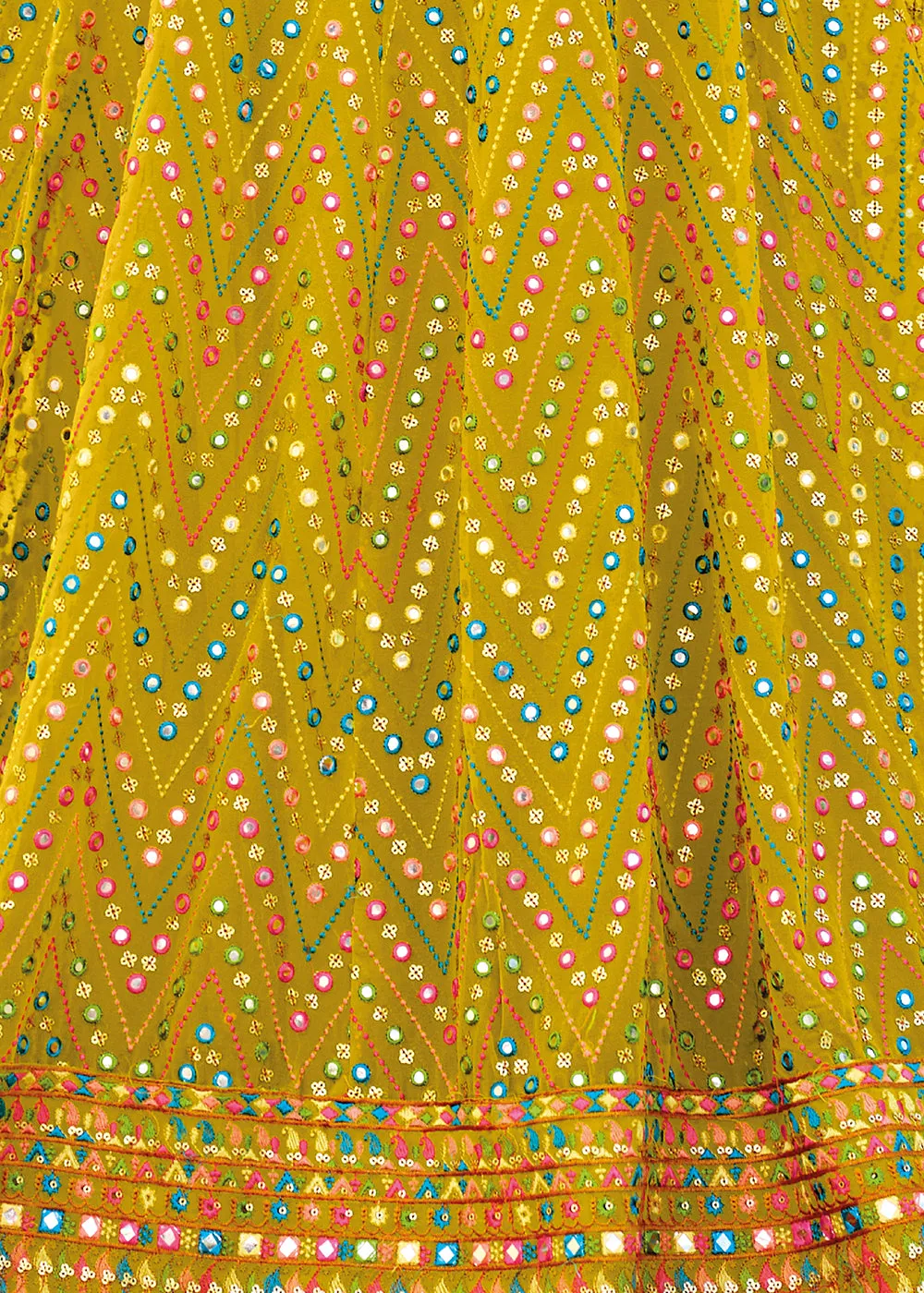Designer Yellow Embroidered Georgette Anarkali Suit