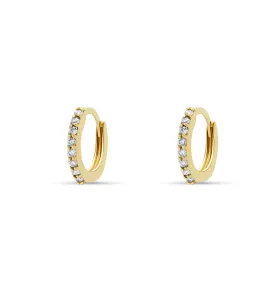 Diamond Huggies - 14 karat gold huggie earrings, diamonds 0.22ct