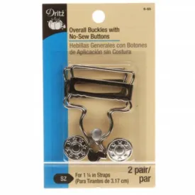 Dritz Overall Buckle With No Sew Buttons 1-1/4in Nickel