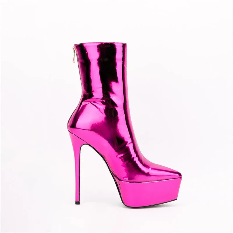 Harlow Stiletto Pink Metallic Boots