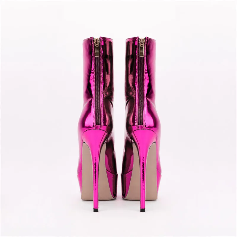 Harlow Stiletto Pink Metallic Boots
