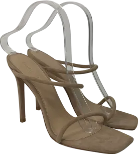 House of CB Nude Beige Suede Skinny Strap Sandal UK 7 EU 40 👠
