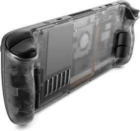 JSAUX Transparent Back Plate Compatible for Steam Deck, DIY Clear Edition Replacement Shell Case Compatible with Steam Deck, Buttons with Three Different Heights and Feel - PC0106 [Crystal]