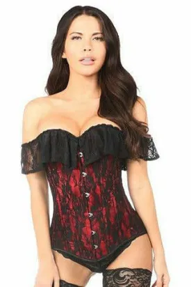 Lavish Red Lace Off-The-Shoulder Corset