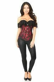 Lavish Red Lace Off-The-Shoulder Corset