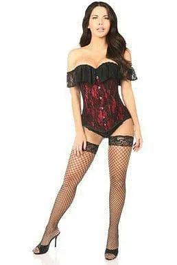 Lavish Red Lace Off-The-Shoulder Corset
