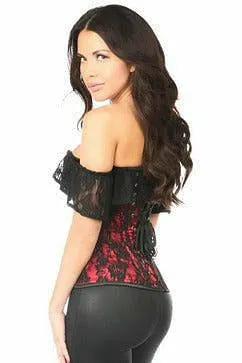 Lavish Red Lace Off-The-Shoulder Corset