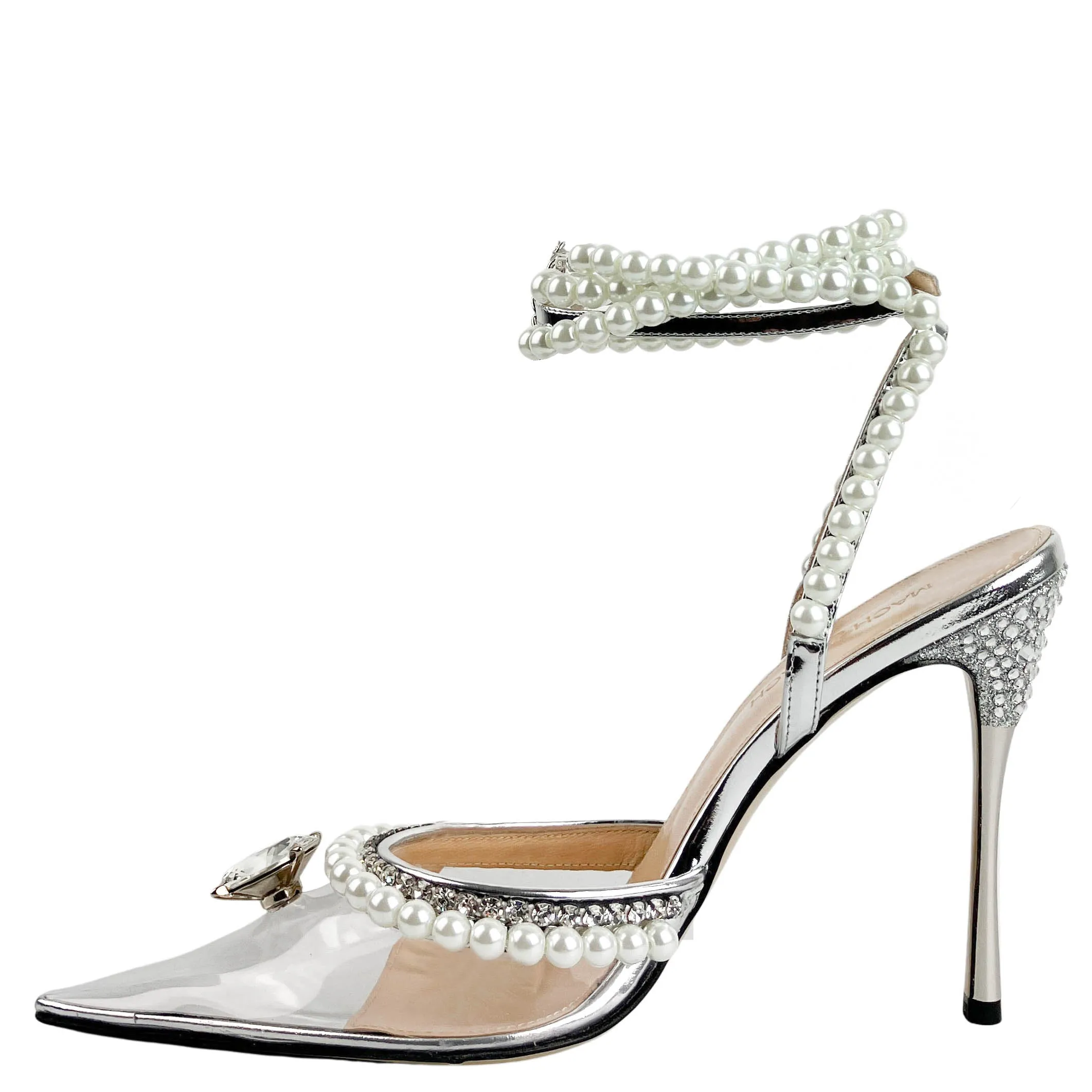 Mach & Mach Diamond of Elizabeth Pumps in Silver
