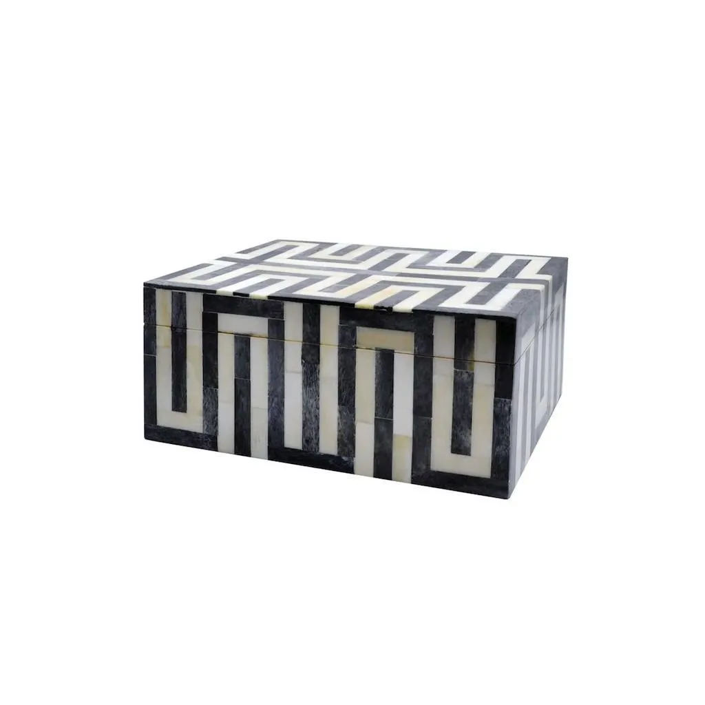 Mellie Small Charcoal & White Decorative Box