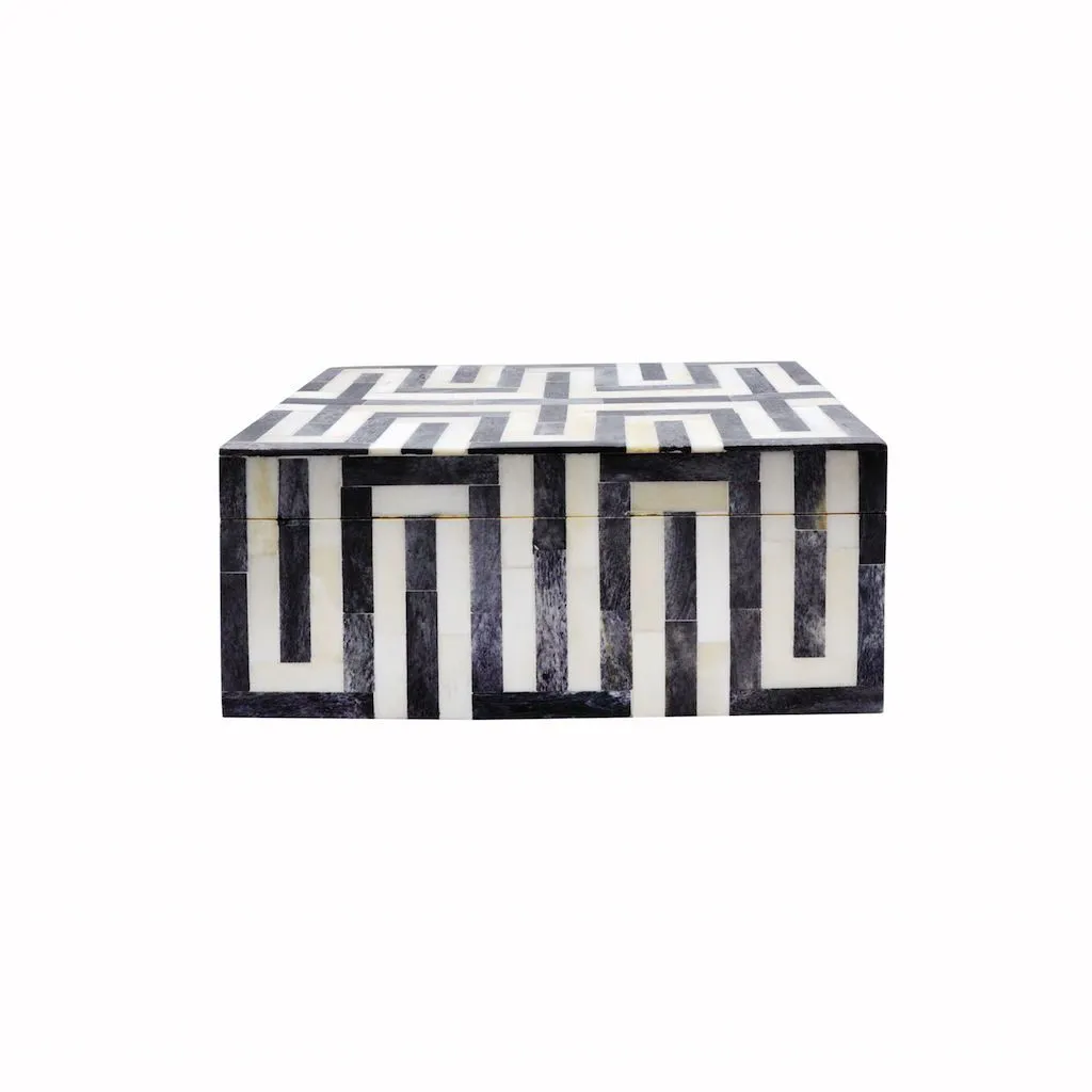 Mellie Small Charcoal & White Decorative Box