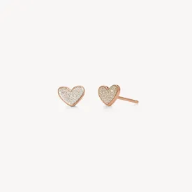 Mini Pavé Heart Stud Earrings