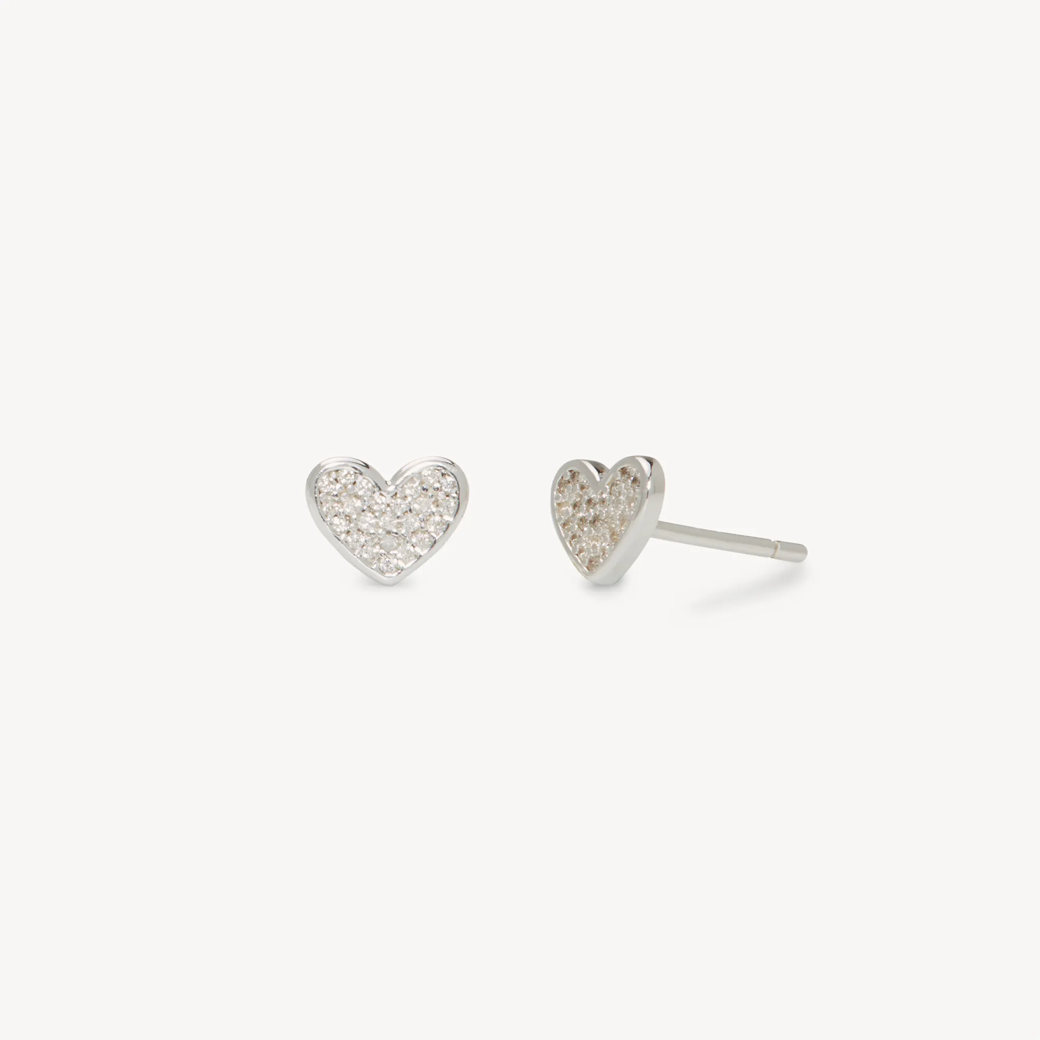 Mini Pavé Heart Stud Earrings