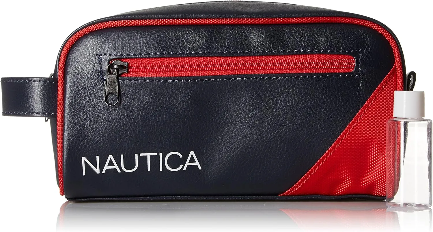 Nautica Men's Top Zip Travel Kit Toiletry Bag Organizer