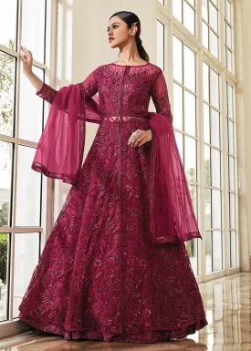 Pink Lehenga/Pant Style Embroidered Designer Anarkali Suit